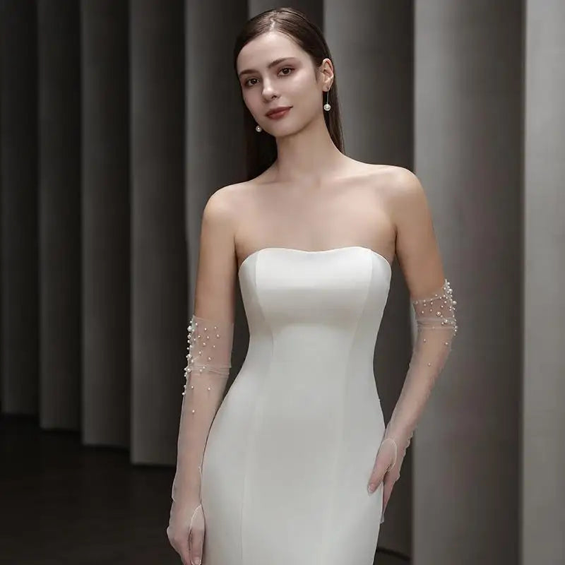 Pearl Sheer Bridal Opera Gloves