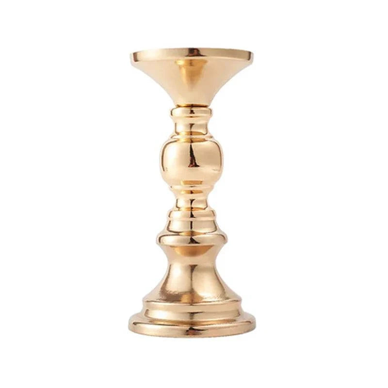 Elegant golden candle holder metal stand for wedding and home decor