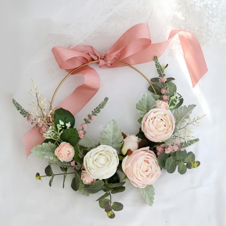 Blush & Ivory Rose Gold Hoop Bouquet — Bridal Bouquet Alternative
