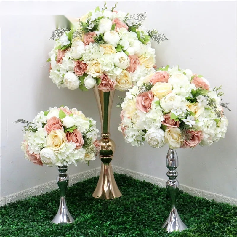Silk Floral Ball Centerpieces — 35cm, 45cm & 50cm, Multiple Colors and Designs